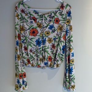 Free People long flair sleeve top